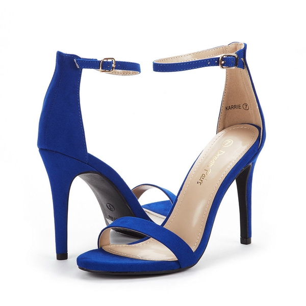 Ankle Strap High Heel Stiletto Sandals - ROYAL BLUE - 5